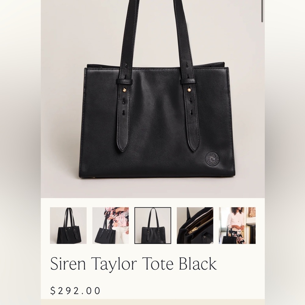 NEW Spartina 449 Siren Taylor Black Leather Tote Purse